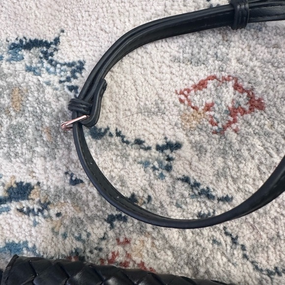 Patricia Nash Black Leather Woven Belt Bag (Missing Belt) Woven Crossbody Bag - Picture 11 of 11